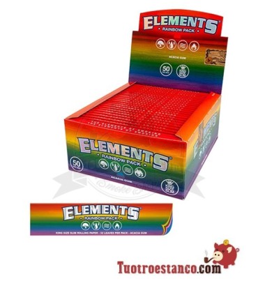 Estuche de Papel de Arroz Elements RAINBOW Slim 110mm - 50 libritos