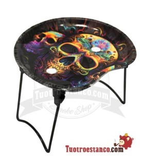Bandeja pequeña medialuna con soporte - Calavera Mexicana