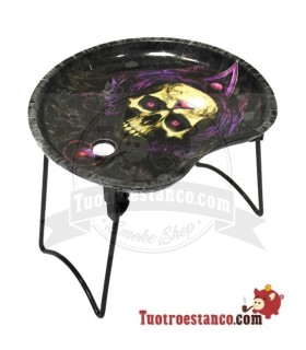 Bandeja pequeña medialuna con soporte - Calavera Heavy