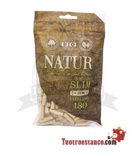 Filtros orgánicos 6 mm Extra Long Natur 180 filtros