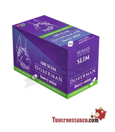 Filtros Doberman Clik slim 6mm de 100 ud Berry Mint - 10 Bolsitas