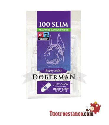 Filtros Doberman Clik slim 6mm de 100 ud Berry Mint - 10 Bolsitas