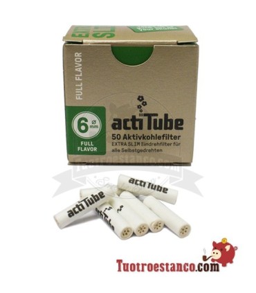 Estuche de Filtros Actitube EXTRA SLIM Full Flavor 50 ud - 10 cajitas