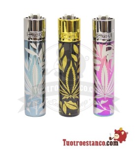 Clipper metálico Jungle Leaves + estuche metálico