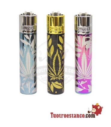 Clipper metálico Jungle Leaves + estuche metálico