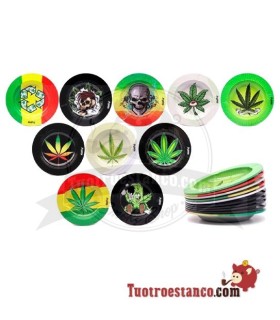 Cenicero de metal Jamaica Leaves