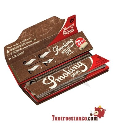 Estuche de papel Smoking Marrón King Size + Tips - 24 libritos