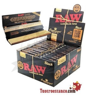 Papel RAW King Size BLACK Connoisseur de 110 mm + Tips - 24 ud