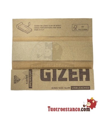Papel Gizeh King Size Slim Unbleached 107 mm + Tips