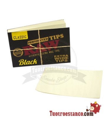 Estuche filtros de cartón Raw Black Tips anchos - 36 ud