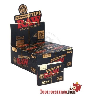 Estuche filtros de cartón Raw Black Tips anchos - 36 ud