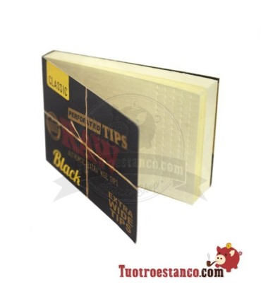 Estuche filtros de cartón Raw Black Tips anchos - 36 ud