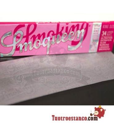Papel Smoking Smoqueen Rose Quartz King Size 110 mm - 50 libritos