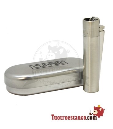 Clipper Metálico Plata + Estuche Metálico