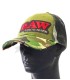 Gorra rejilla Trucker camuflaje + poker Raw